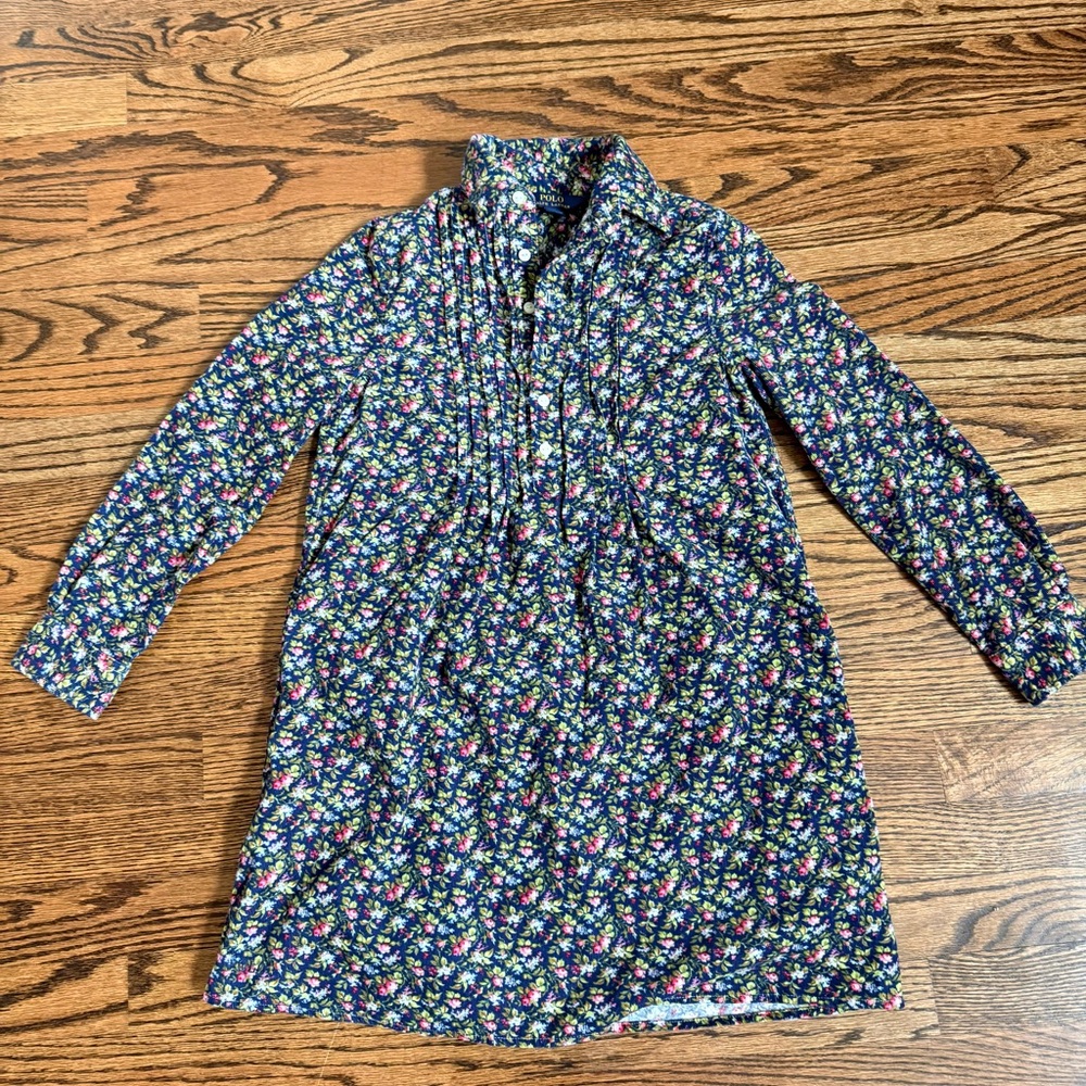 Polo by Ralph Lauren Navy Floral Long-Sleeve Dress